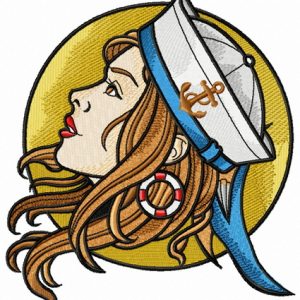 Sun and sailor embroidery design