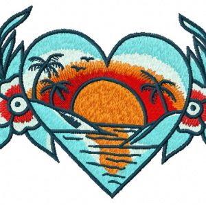 Sunset in my heart embroidery design