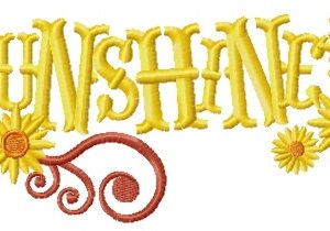Sunshine embroidery design