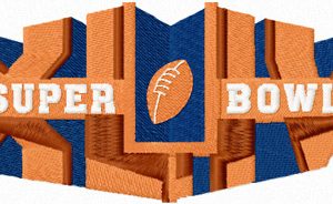 Super Bowl logo embroidery design