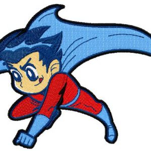 Superboy flying embroidery design