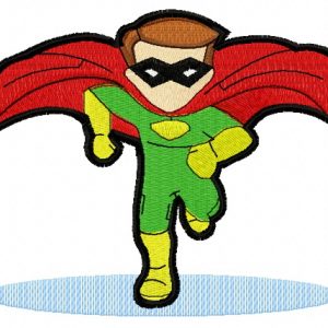 Superboy runs embroidery design
