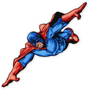 Superhero flying embroidery design