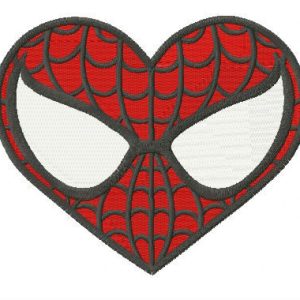 Superhero heart embroidery design
