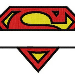 Superman monogram embroidery design