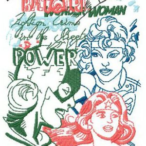 Superwomen embroidery design
