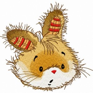 Surprised bunny embroidery design