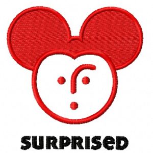 Surpised Mickey embroidery design