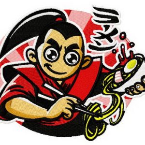 Sushi master embroidery design