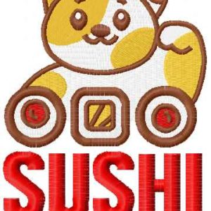 Sushi restaraunt embroidery design