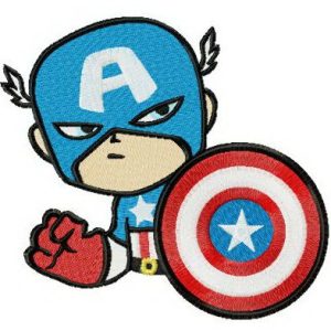 Suspicious Captain America embroidery design