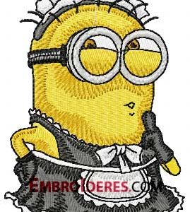 Suspicious Minion embroidery design