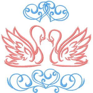Swans embroidery design