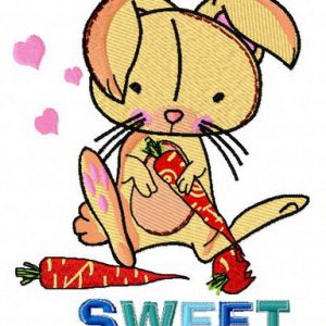 Sweet bunny embroidery design