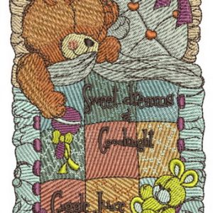 Sweet dreams and good night embroidery design