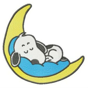 Sweet dreams on the moon embroidery design