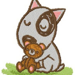 Sweet dreams with plush friend embroidery design