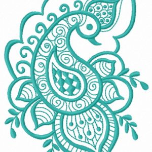 Swirl firebird embroidery design