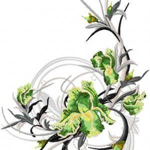 Swirl Flower embroidery design