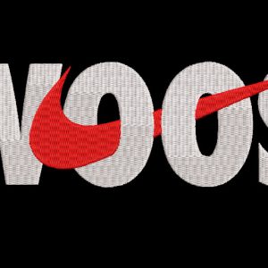 Swoosh logo black background embroidery design