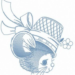 Tailed coquette embroidery design