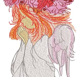 Talking with God embroidery design