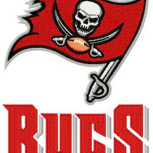 Tampa Bay Buccaneers double logo embroidery design