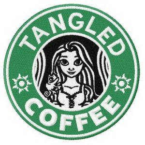 Tangled coffee embroidery design