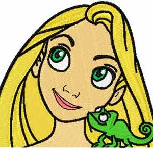 Rapunzel and Chameleon embroidery design