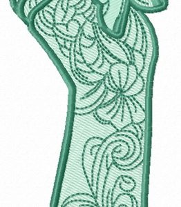 Tattooed arm embroidery design
