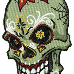 Tattooed scull embroidery design