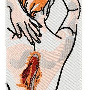 Tattooed sexy girl embroidery design