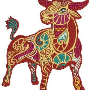 Zodiac sign Taurus embroidery design
