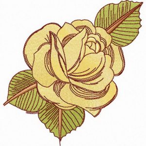 Tea rose embroidery design