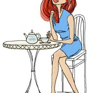 Tea time 3 embroidery design