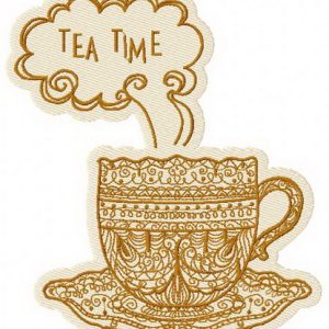 Tea time 4 embroidery design