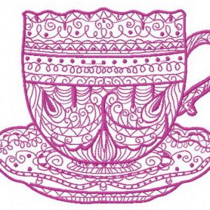 Tea time 6 embroidery design