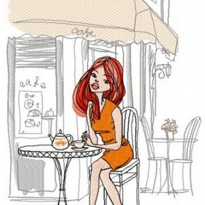 Tea time embroidery design