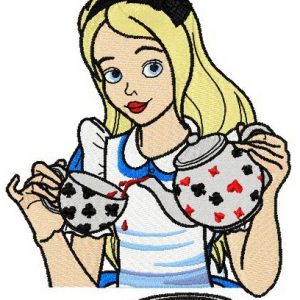 Tea time with Alice embroidery design