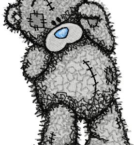 Teddy Bear bye bye embroidery design