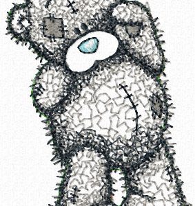 Teddy Bear bye bye applique embroidery design