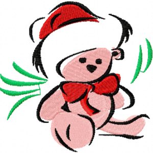 Teddy Bear christmas embroidery design