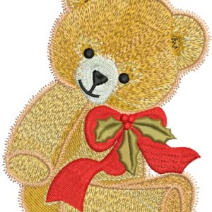 Teddy bear Christmas gift 2 embroidery design