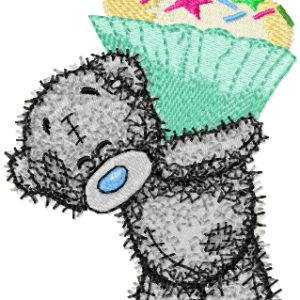 Teddy Bear Big cupcake embroidery design