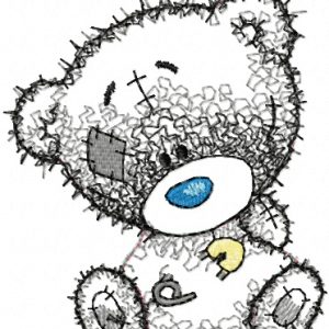 Teddy bear I dressed myself applique embroidery design