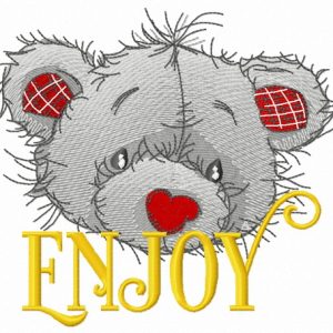 Teddy bear enjoy embroidery design