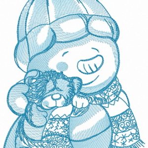 Teddy bear for snowman 2 embroidery design