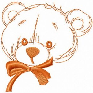 Teddy bear from childhood embroidery design