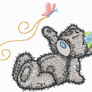 Teddy Bear good flight my friend embroidery design