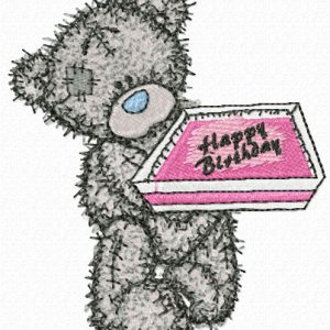 Teddy Bear Happy Birthday embroidery design